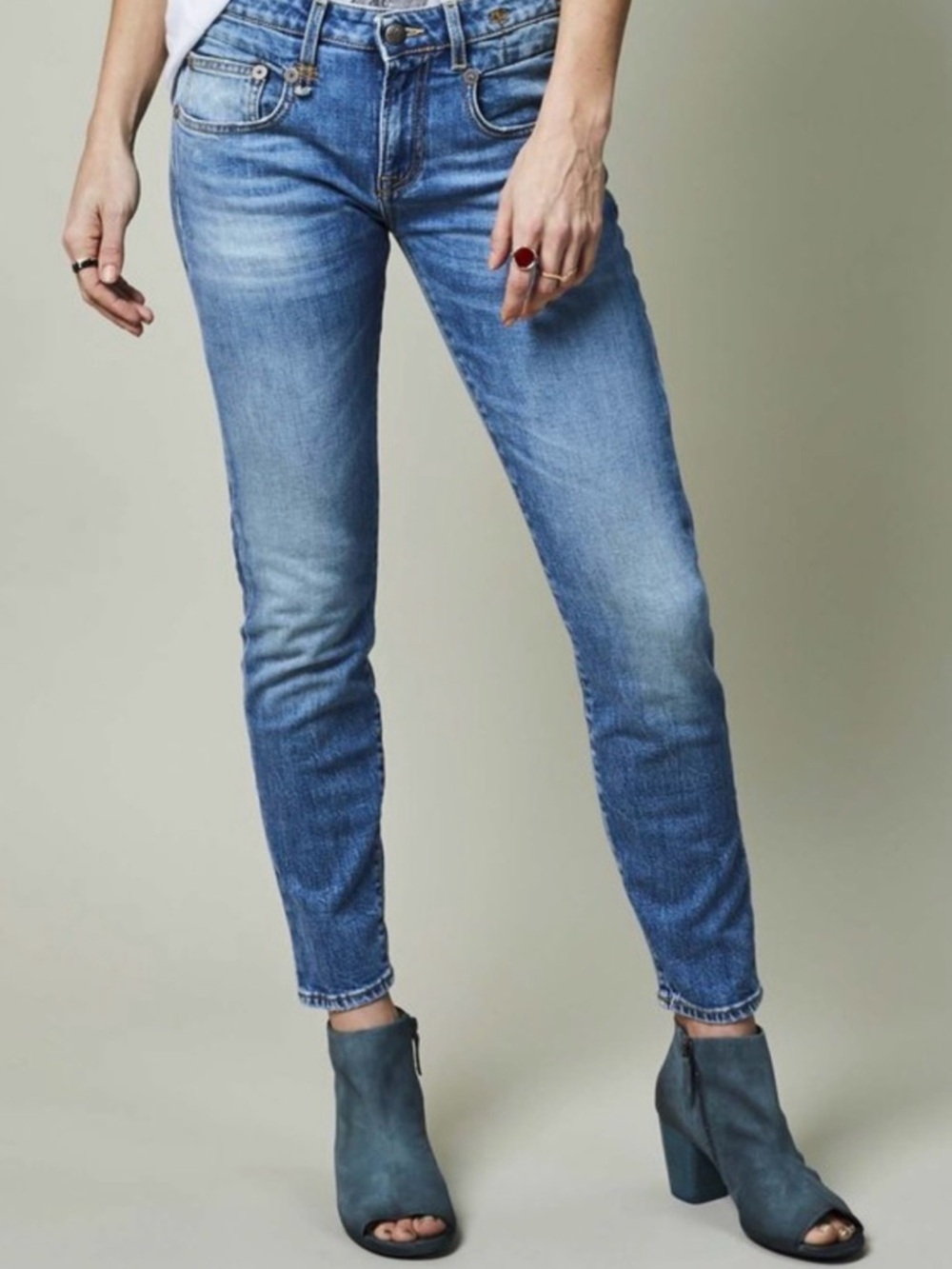Sz26 R13 Boy Skinny Jeans in Jasper Stretch